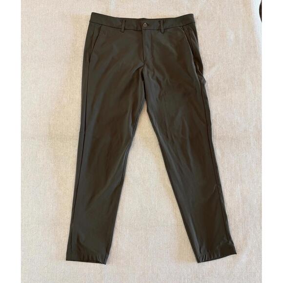 Lululemon Commission Pants Slim Warpstreme Size 34 Dark Olive Green Style M5439S - Picture 1 of 9